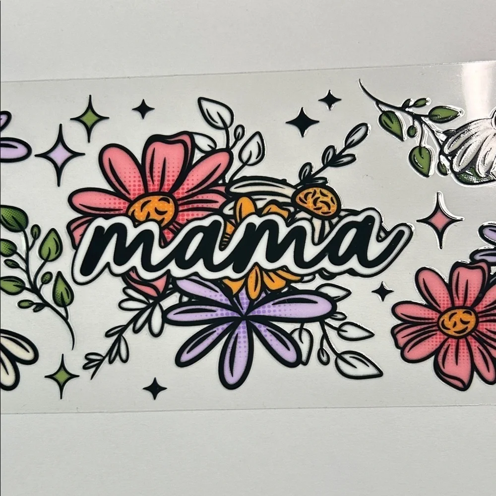 Mama Floral Cup Decal 171